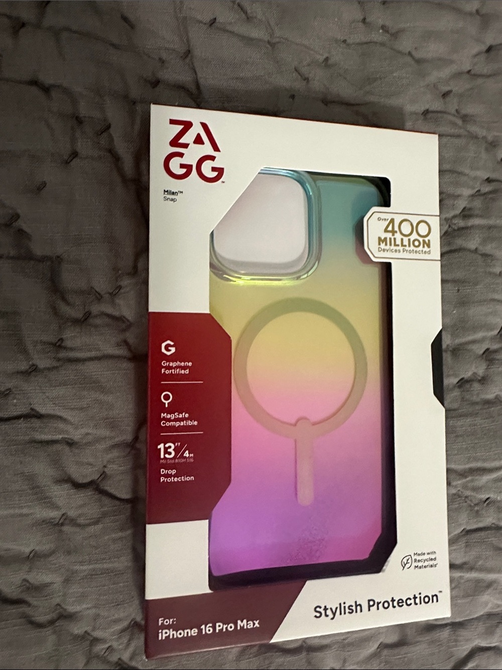 ZAGG Milan Snap MagSafe-Compatible iPhone 16 Pro Max Case in Iridescent